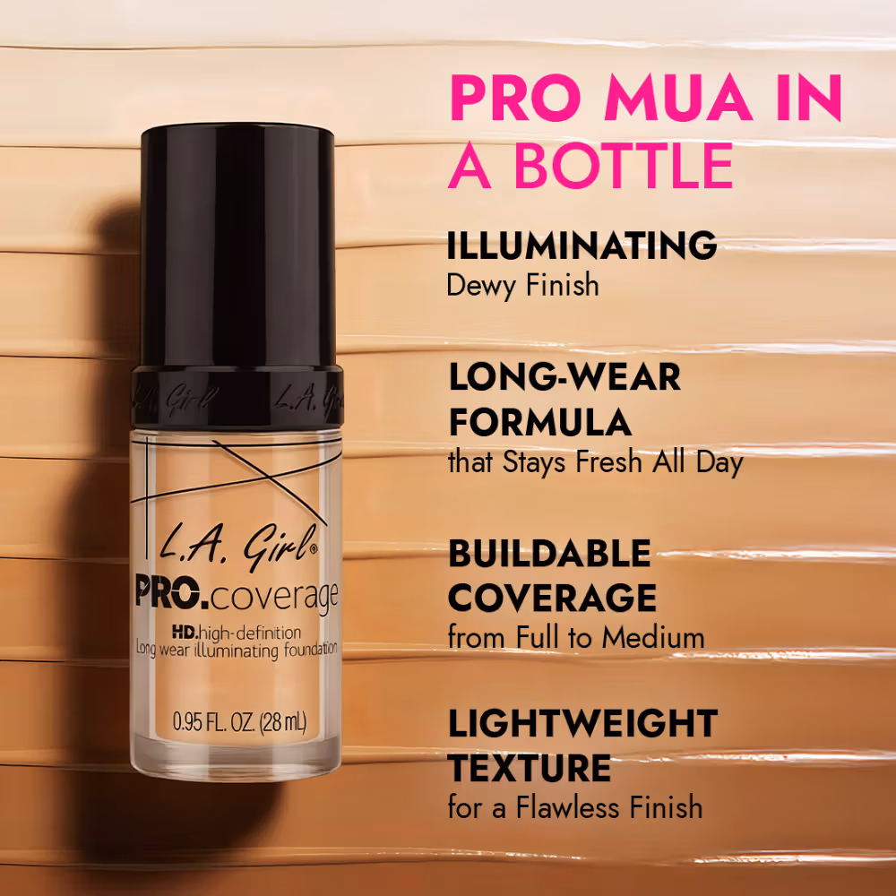 L.A Girl - Fair - Pro Coverage - HD Illuminating Liquid Foundation