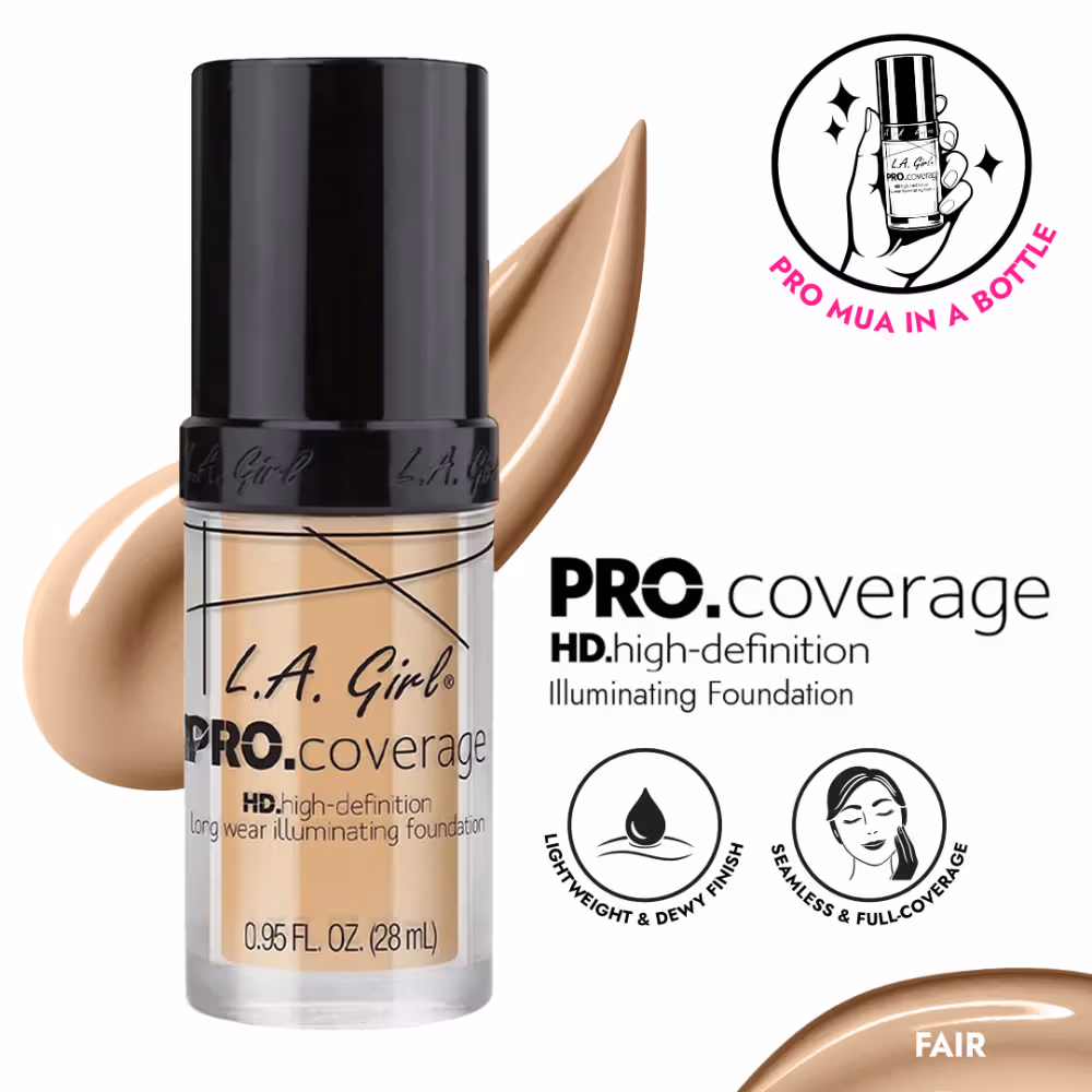L.A Girl - Fair - Pro Coverage - HD Illuminating Liquid Foundation