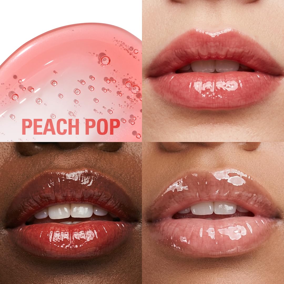 Makeup Revolution - Peach Pop - Shine Gloss Lip Gloss - High Shine Non-Sticky Lip Gloss for Women