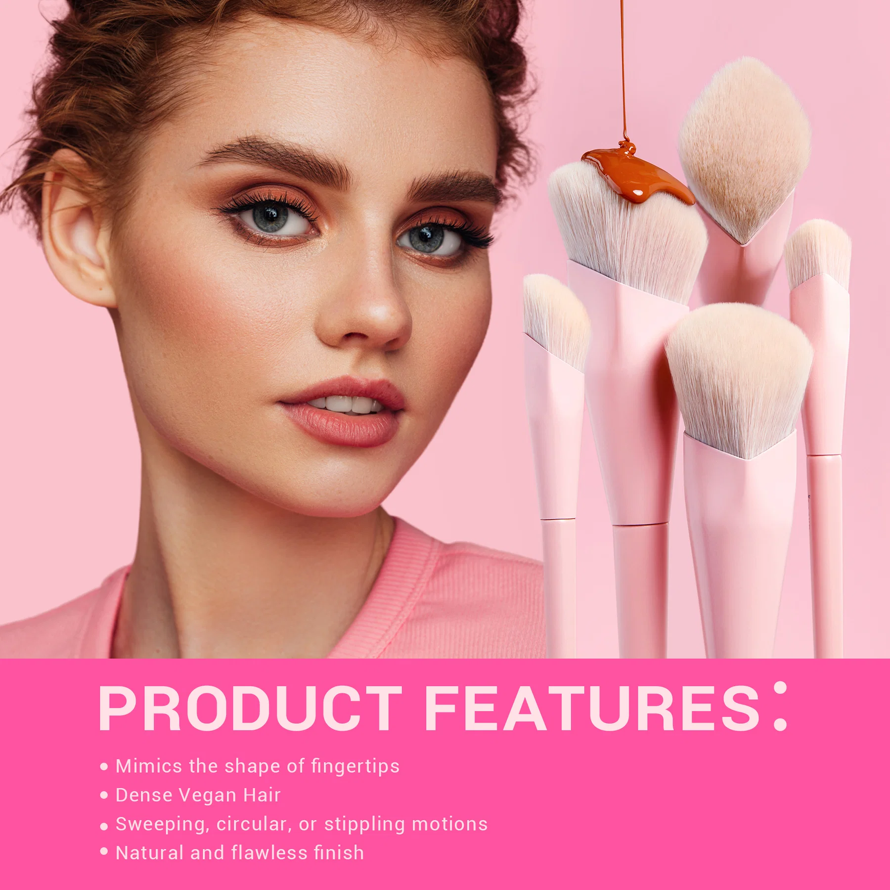 Jessup - Crystal Pink - Makeup Brushes Set Premium Vegan Collection IV