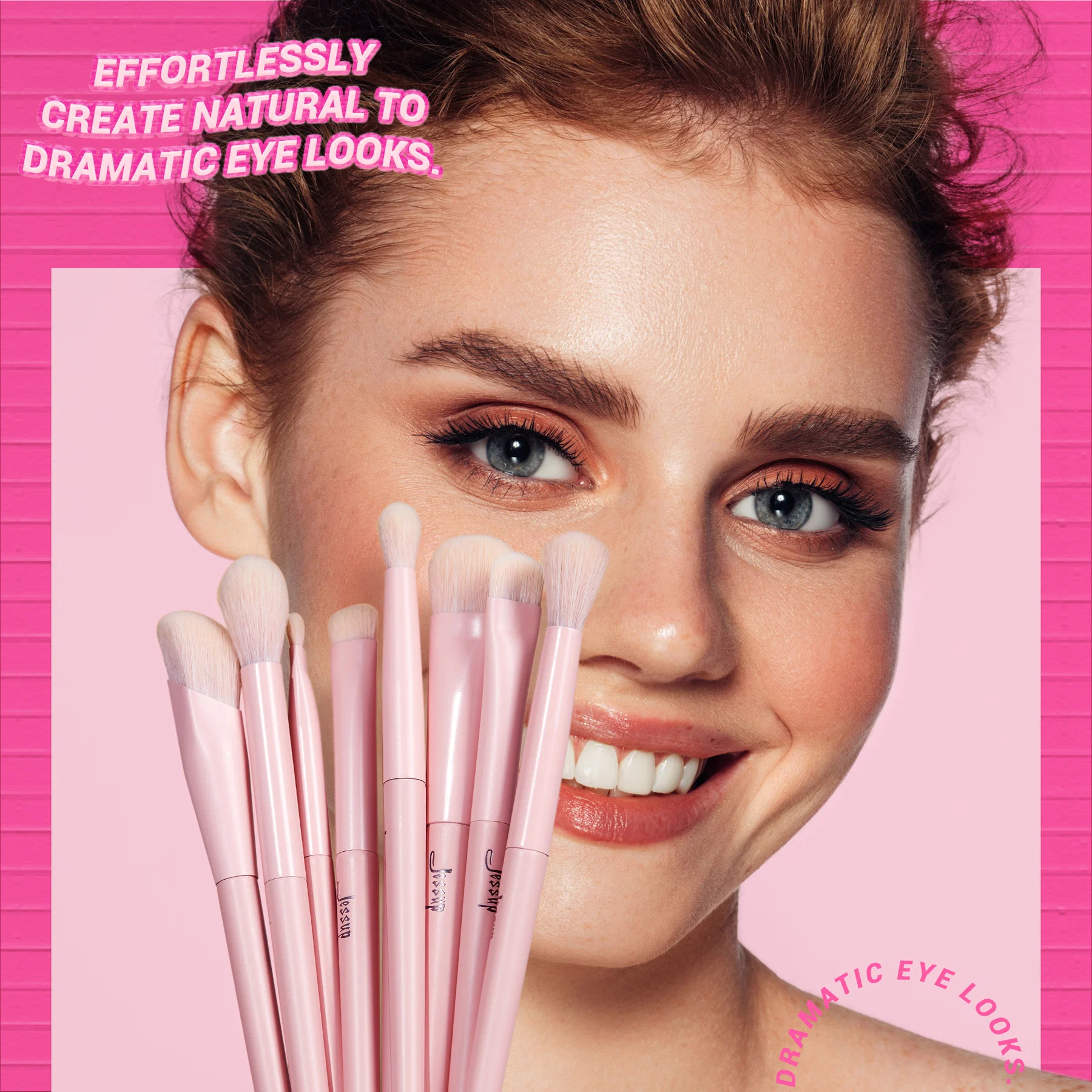 Jessup - Crystal Pink - Makeup Brushes Set Premium Vegan Collection IV