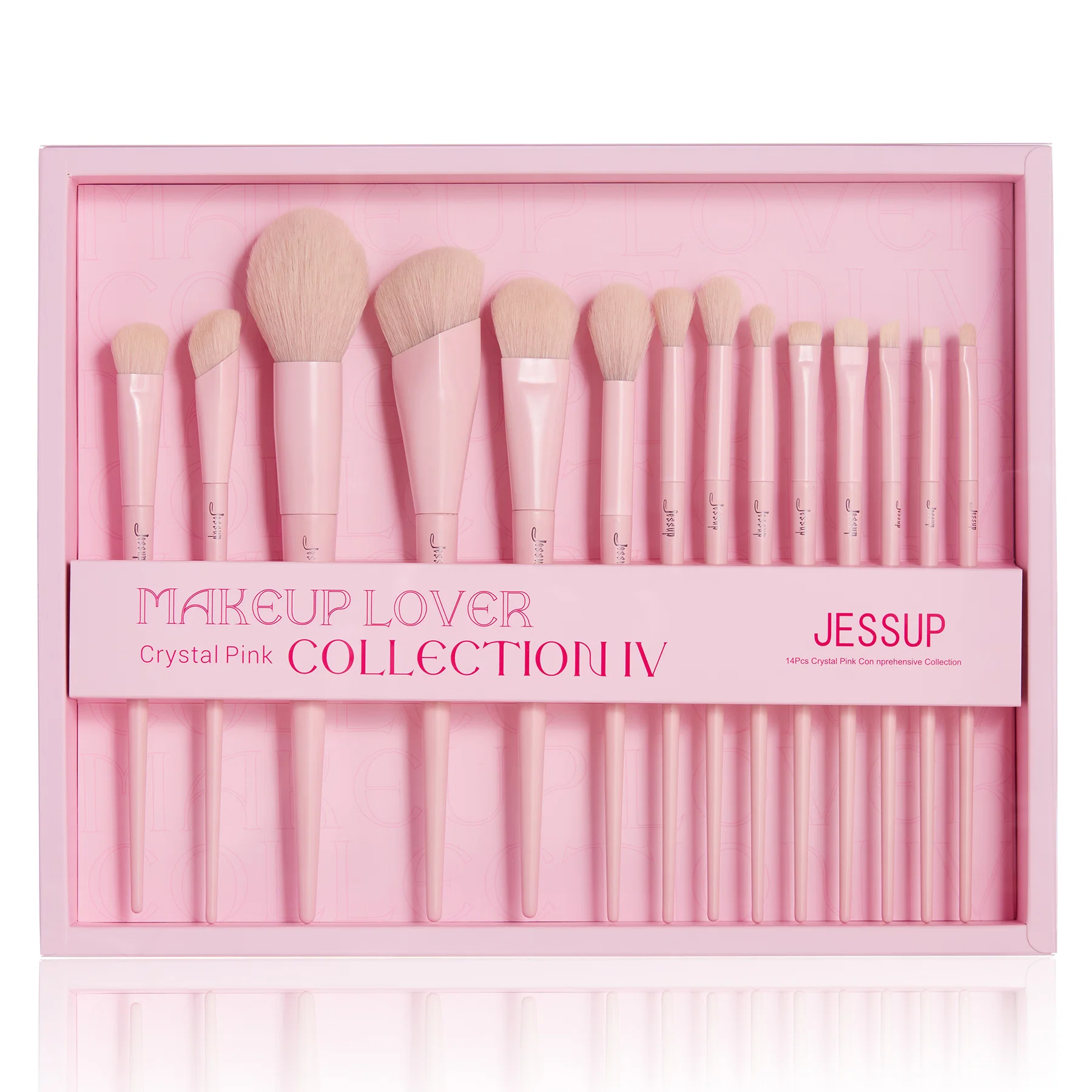 Jessup - Crystal Pink - Makeup Brushes Set Premium Vegan Collection IV