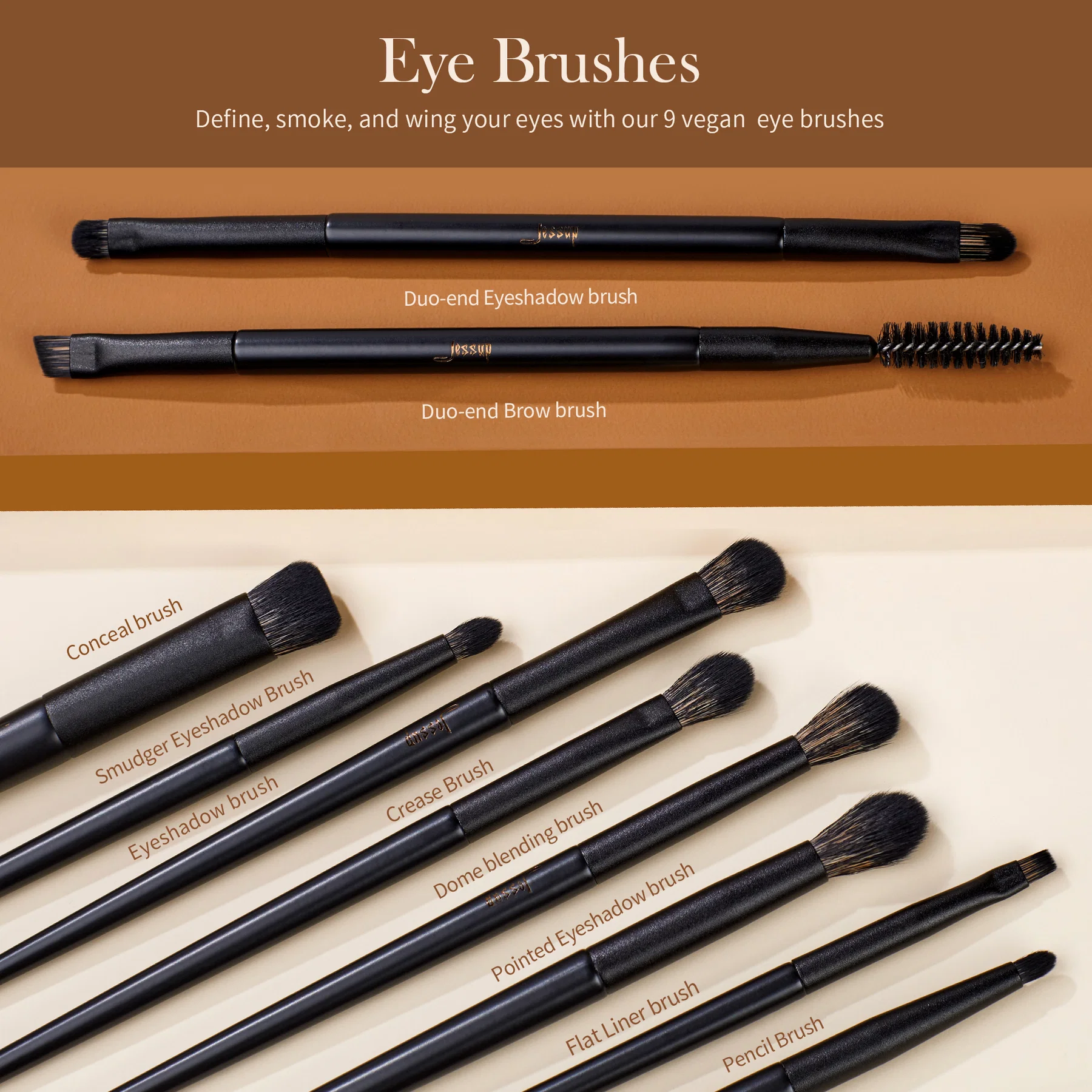 Jessup - Matte Black - Versatile Brush Set Collection 14pcs