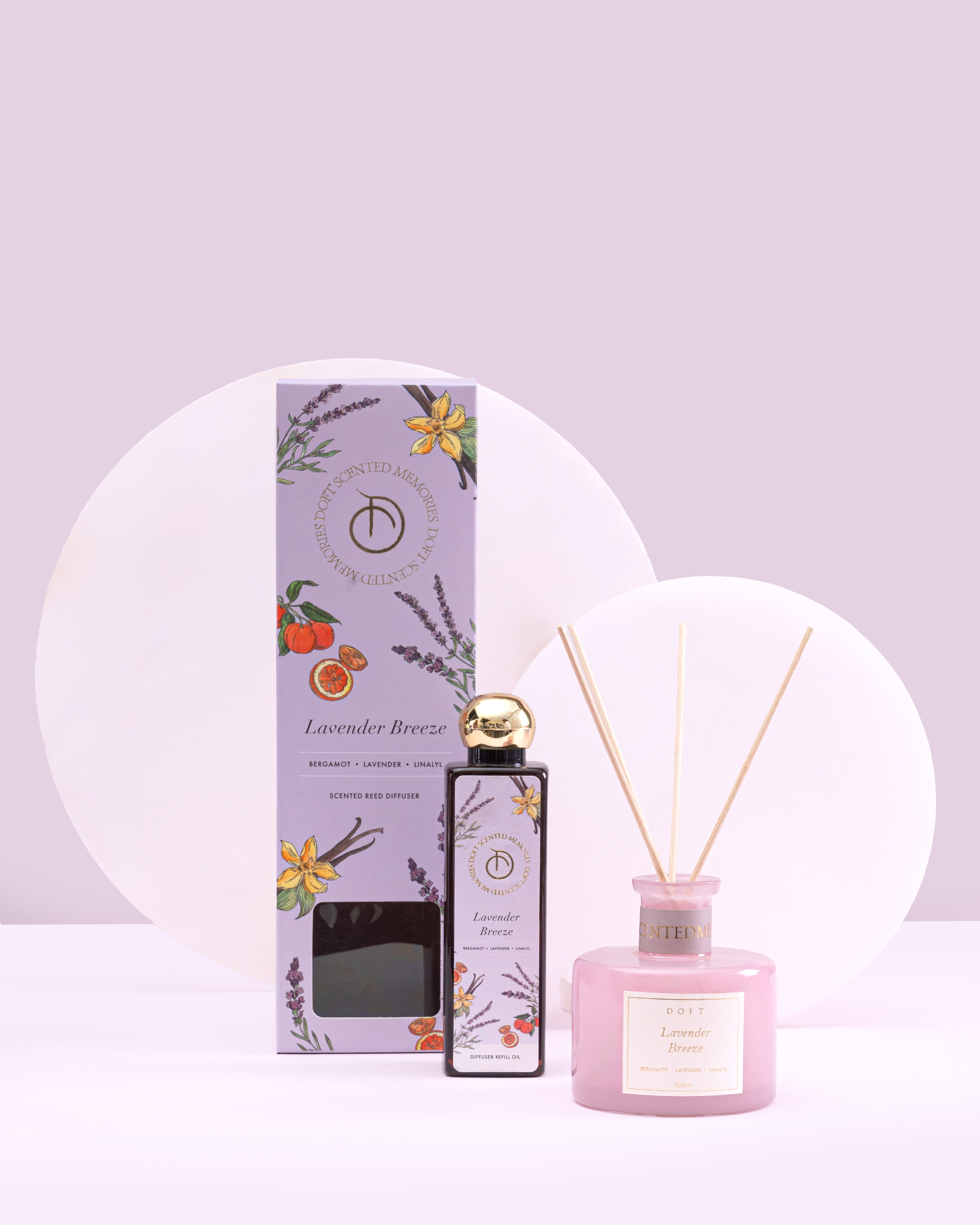 Doft - Lavender Breeze - Scented Reed Diffuser Set