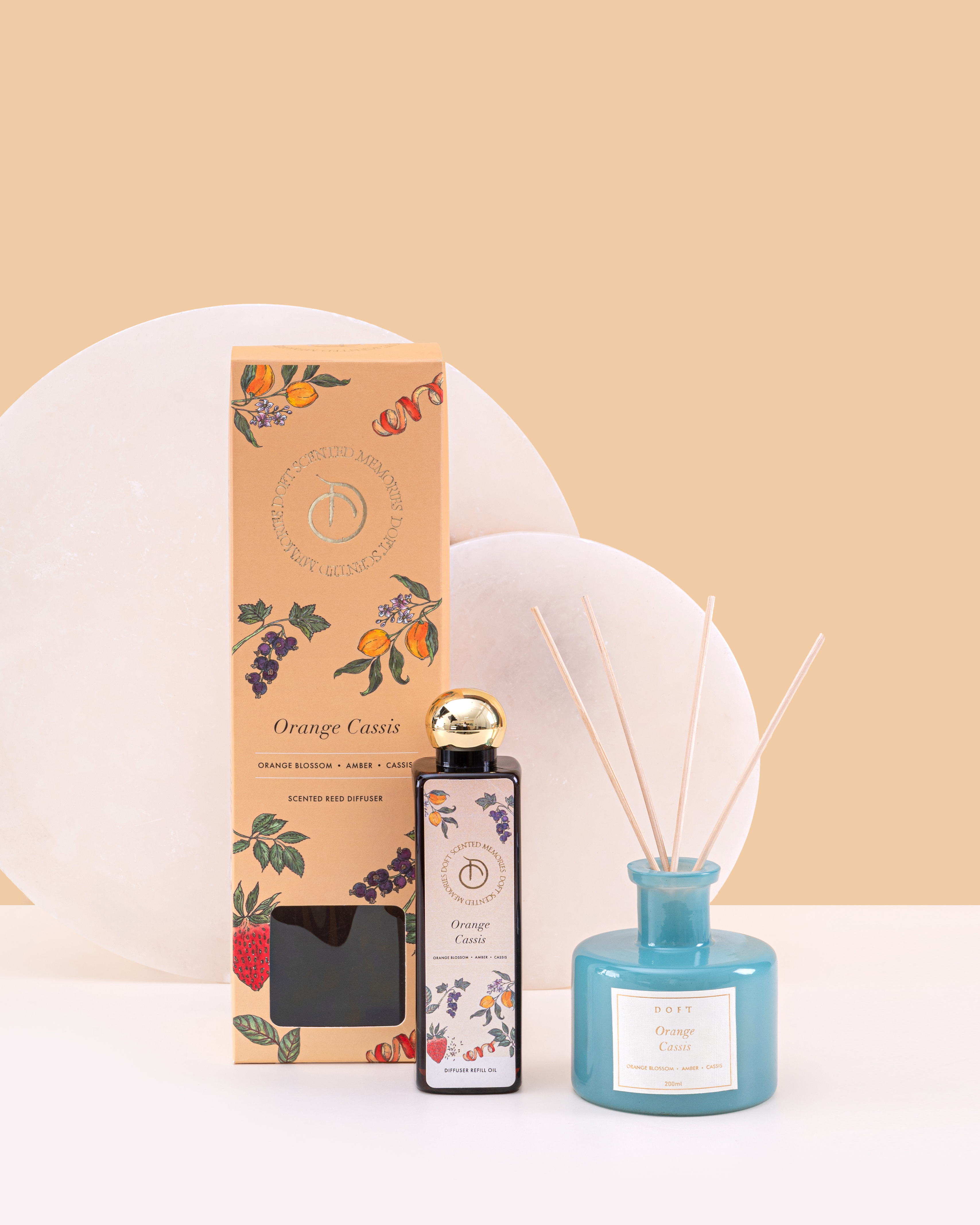 Doft - Orange Cassis - Scented Reed Diffuser Set
