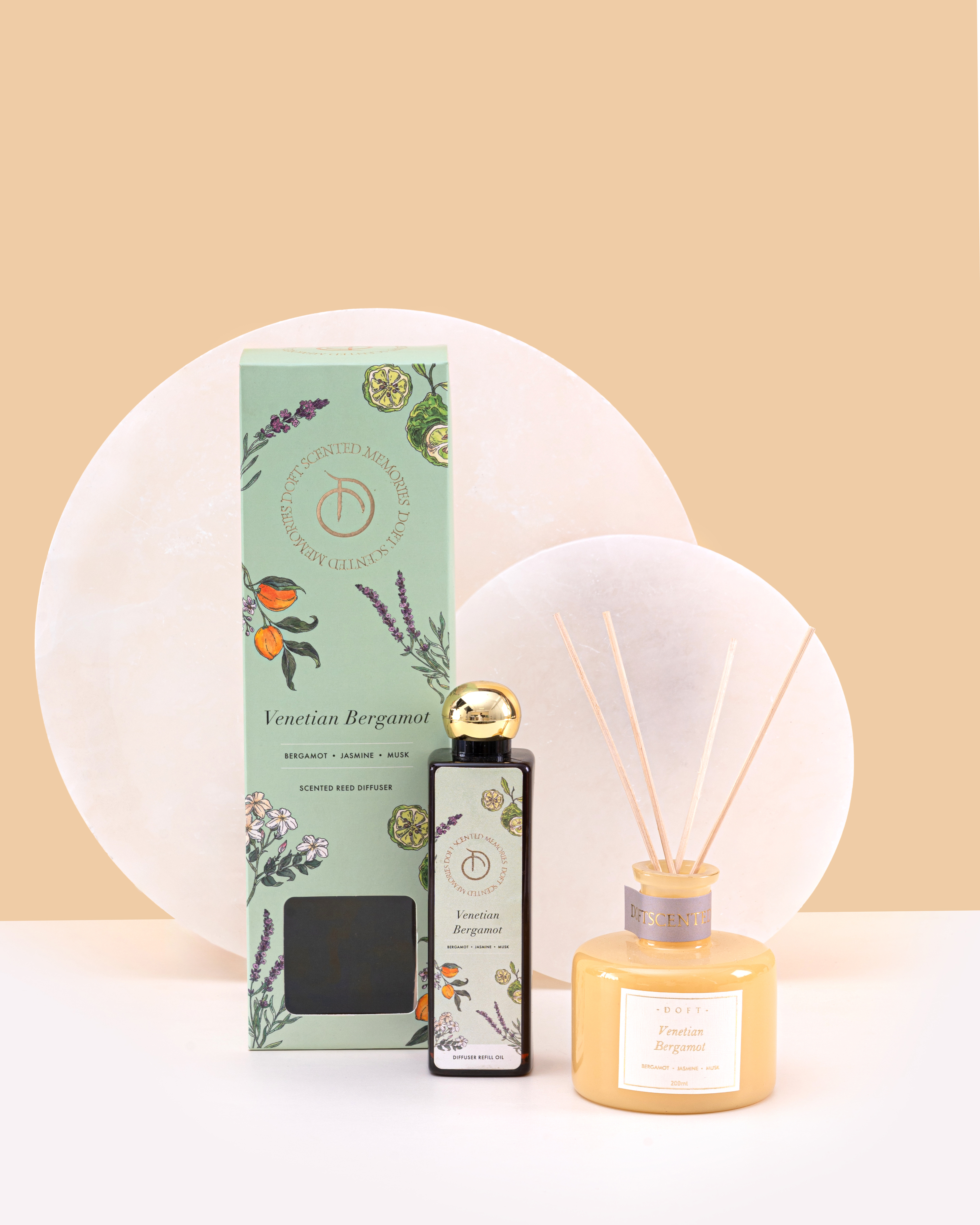 Doft - Venetian Bergamot - Scented Reed Diffuser Set
