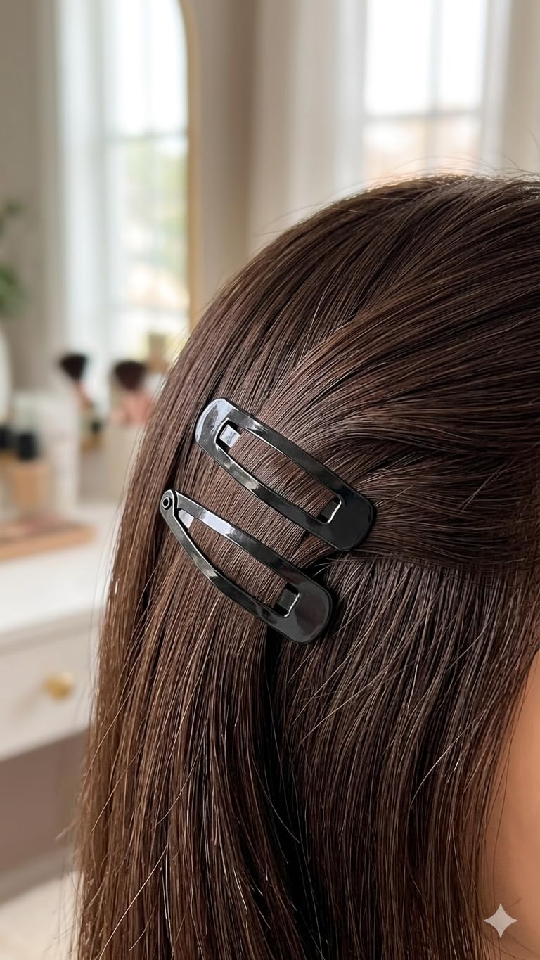 J.P High Profile - Black Snap Clip - Tic-Tac Pins-Hair Clips
