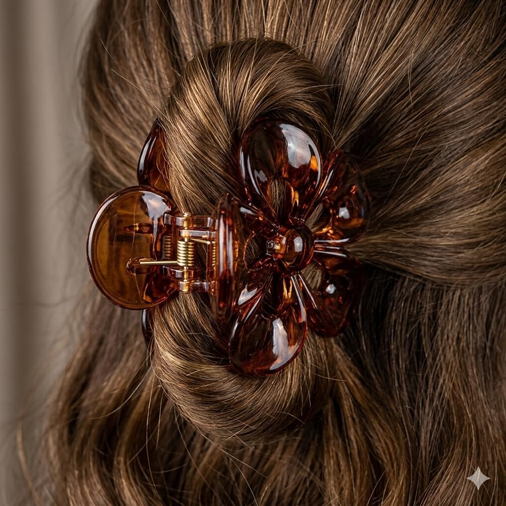 Birdware - Flower Shape Clutcher - Premium Floral Hair Claw Clip