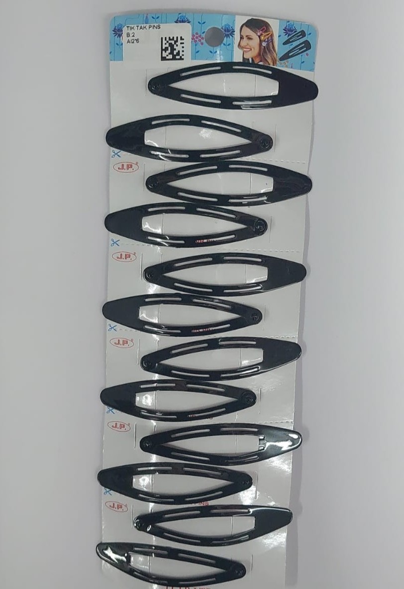 J.P High Profile - Tic-Tak Pins-Hair Clips - Strip with 6 pairs
