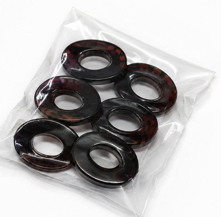 Birdware - Oval Clip - Acrylic Material Stone For Women - Pack of 6 pcs