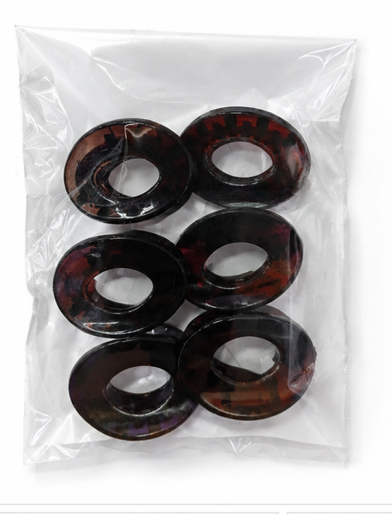 Birdware - Oval Clip - Acrylic Material Stone For Women - Pack of 6 pcs