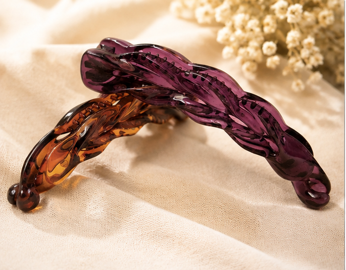 Birdware - WomenΓÇÖs Transparent-Acrylic Twisted Hair Claw Clip