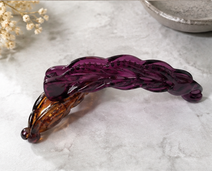 Birdware - WomenΓÇÖs Transparent-Acrylic Twisted Hair Claw Clip