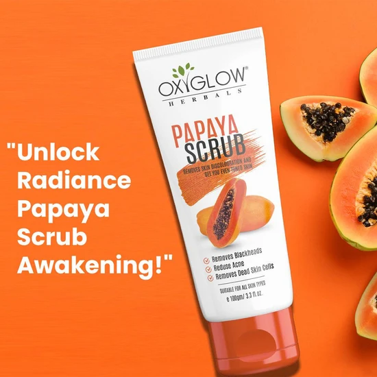 Oxyglow Herbals - Papaya Scrub | Removes Dead Skin Cells