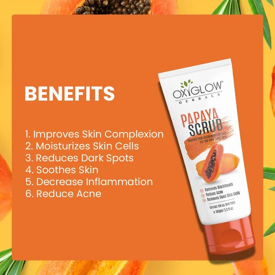 Oxyglow Herbals - Papaya Scrub | Removes Dead Skin Cells