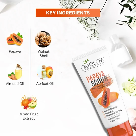 Oxyglow Herbals - Papaya Scrub | Removes Dead Skin Cells