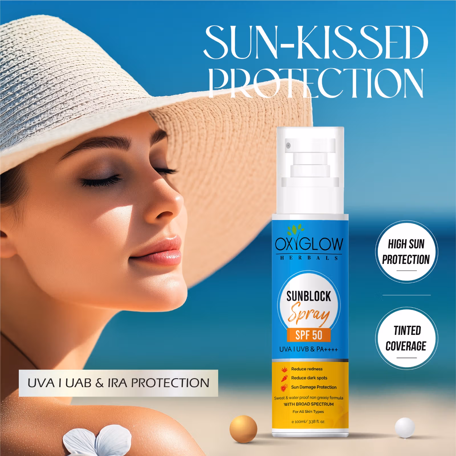 Oxyglow Herbals - Sunblock Spray - SPF 50 PA++++ UVA UVB