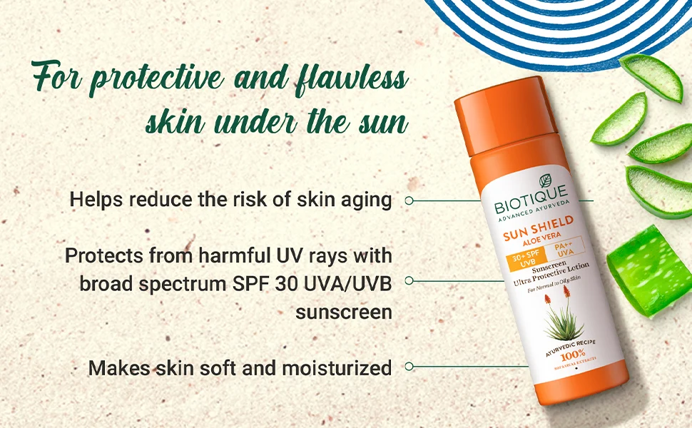 Biotique - Aloe Vera - Sun Shield - 30+ spf Sunscreen Lotion