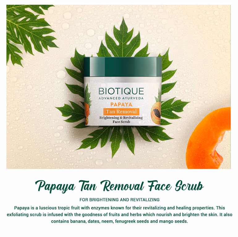 Biotique - Papaya - Tan Removal - Brightening & Revitalizing - Face Scrub