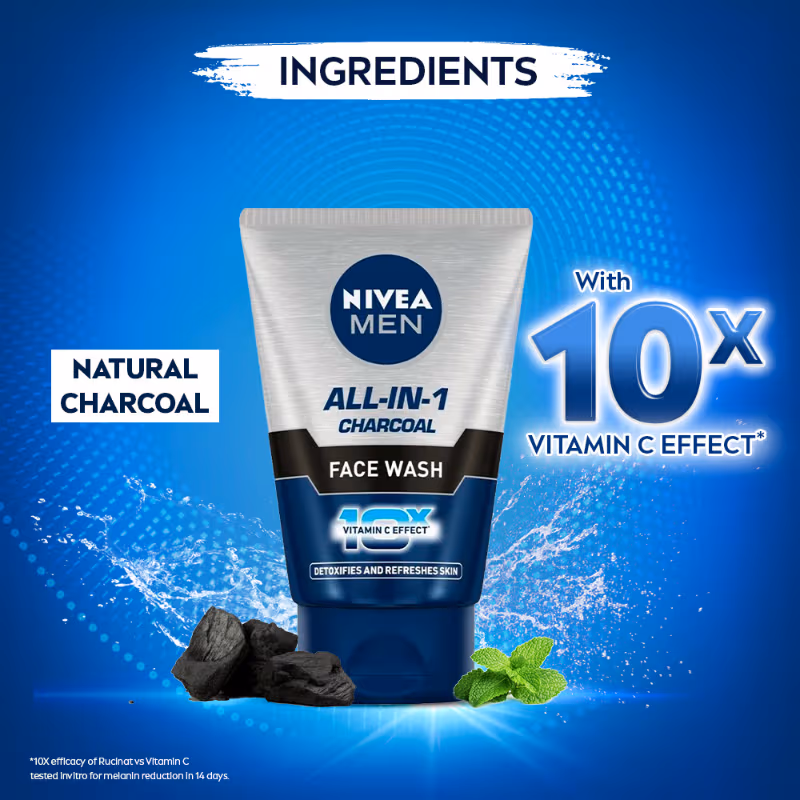 Nivea Men - All in 1 Charcoal - 3D Actions - Face Wash,