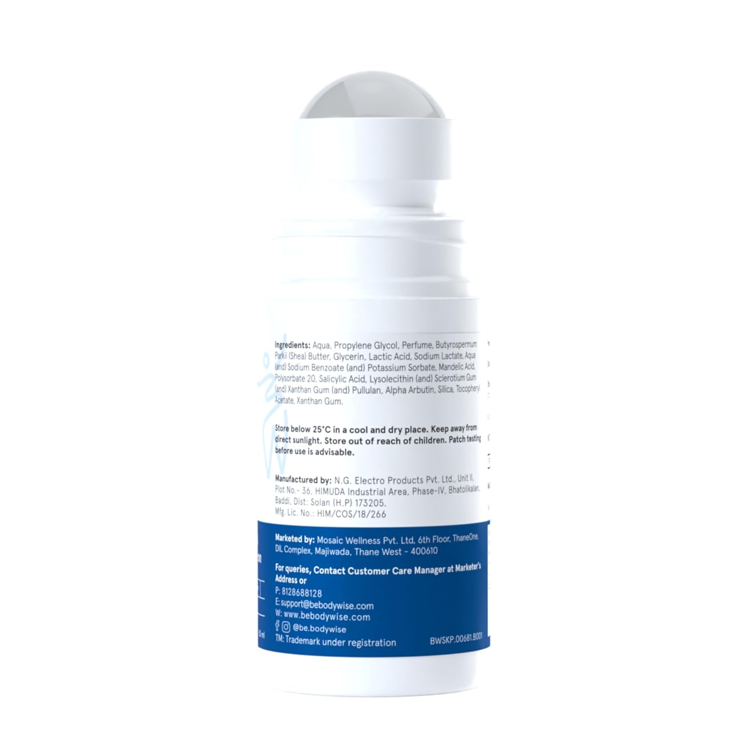 Be Bodywise - Aqua - 4% AHA BHA Underarm Roll-on