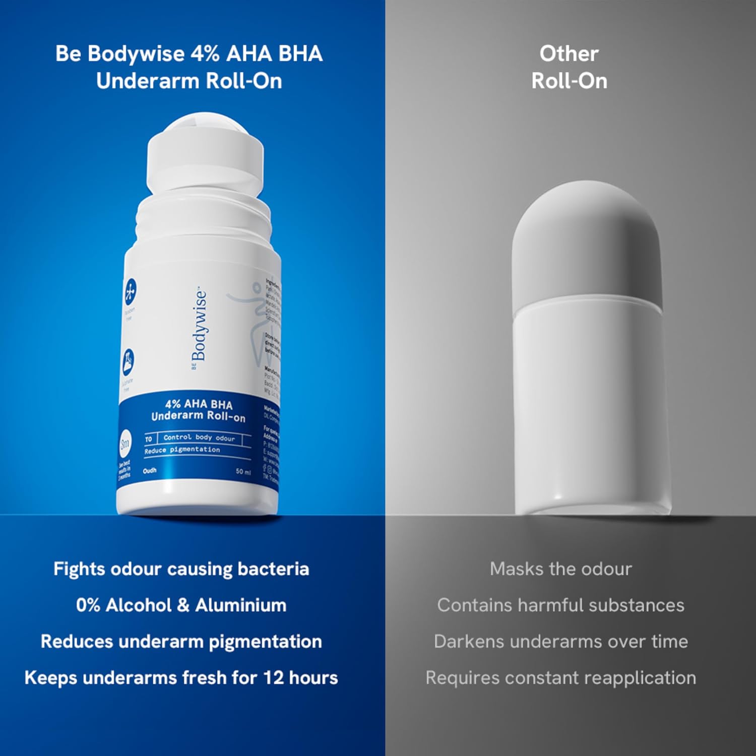 Be Bodywise - Oud - 4% AHA BHA Underarm Roll-on