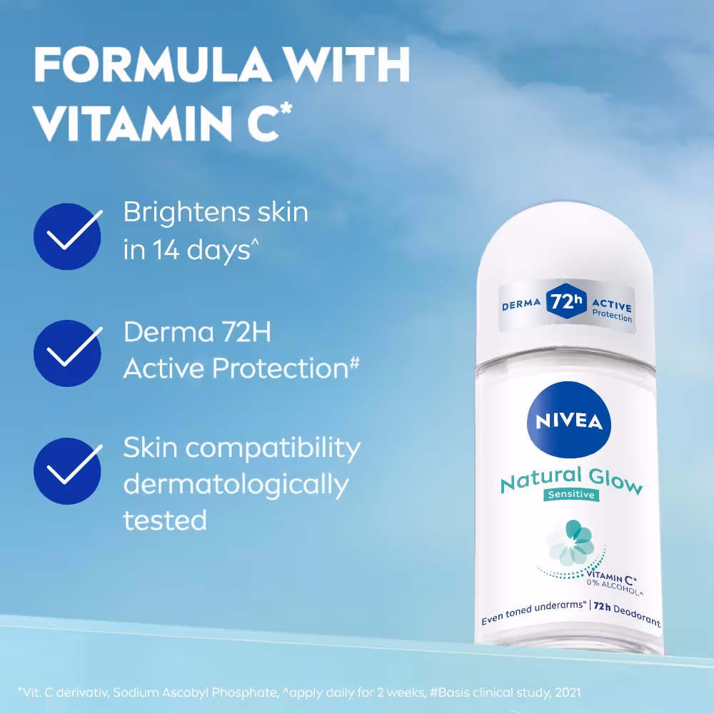 Nivea Men - Natural Glow - Sensitive - 72H Deodorant Roll On