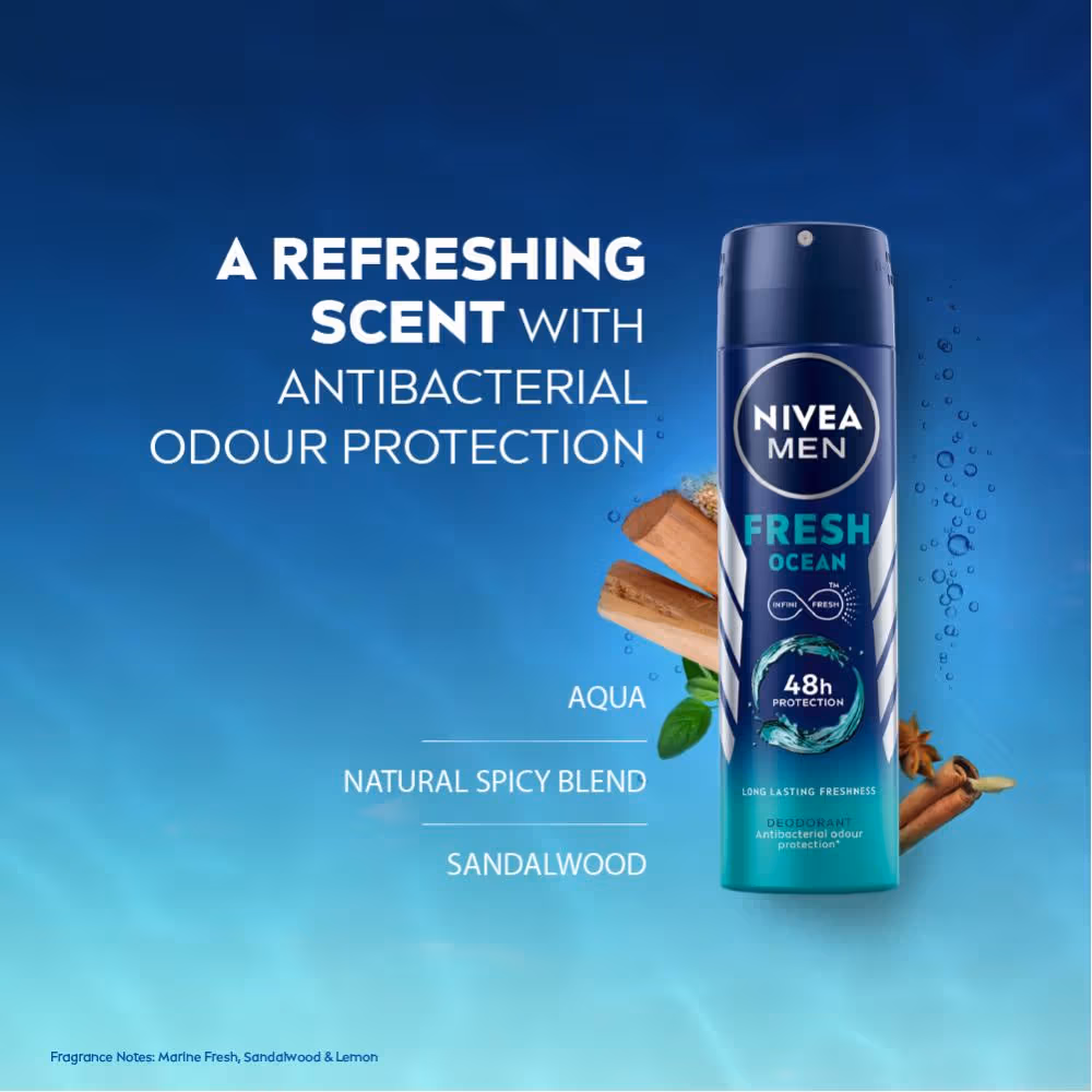 Nivea Men - Fresh Ocean - Deodorant, 48h Long lasting Freshness