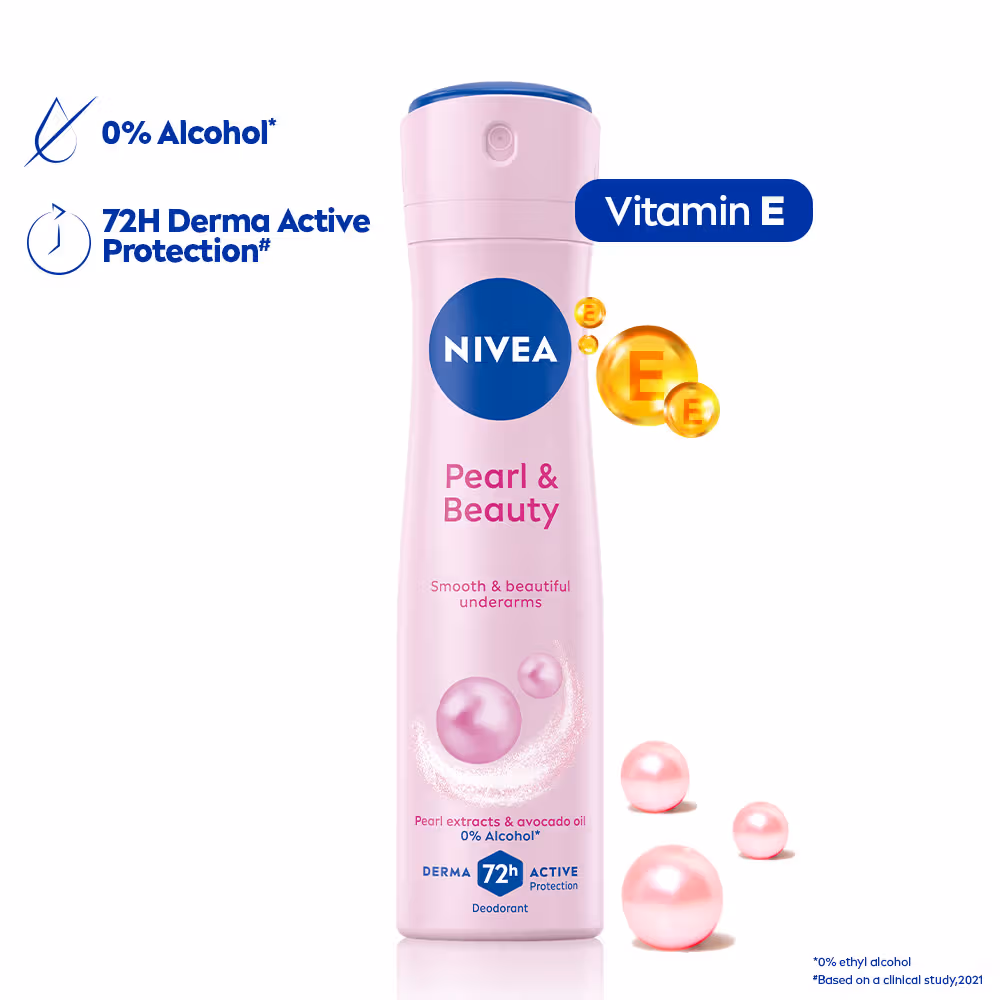 Nivea - Pearl & Beauty - Deo - Extracts & 0% Alcohol, For Smooth Underarms-48H Freshness and Odour Protection