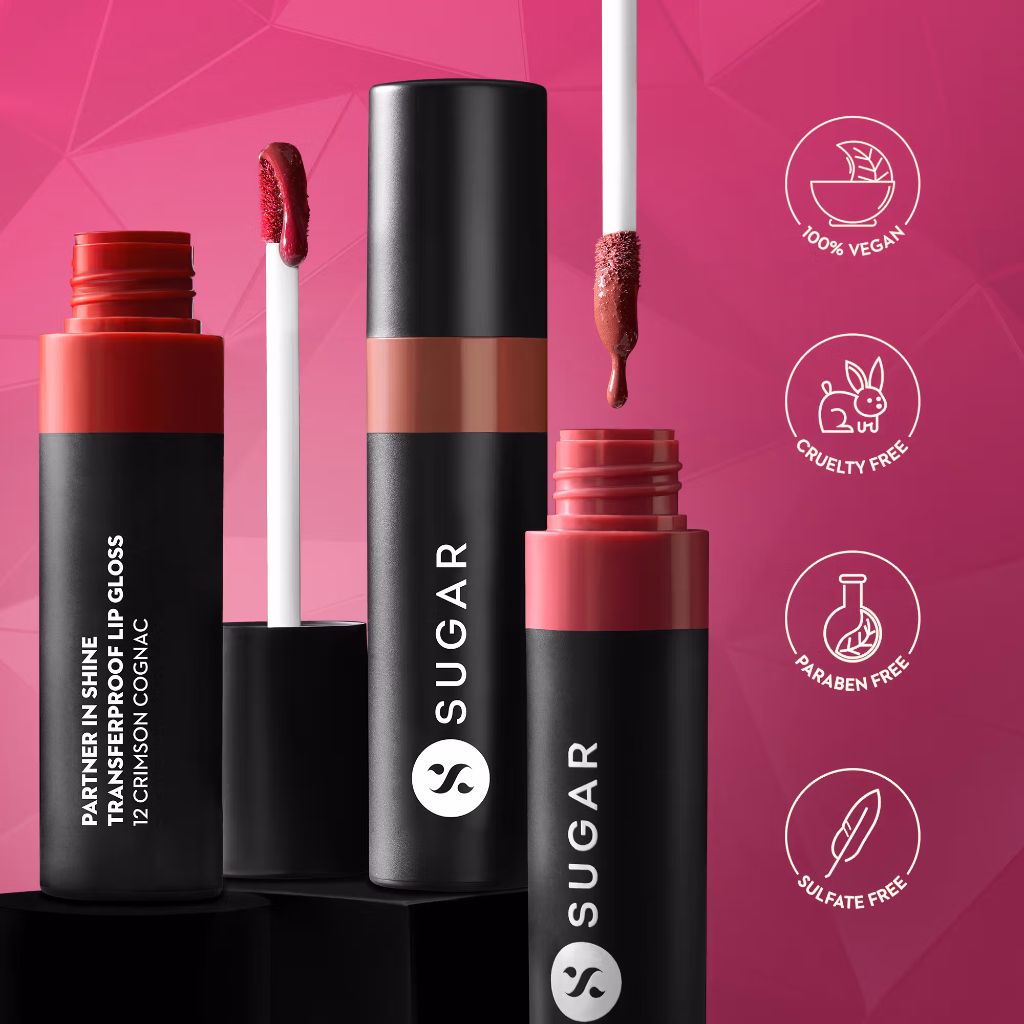 Sugar - Crimson Cognac - Partner In Shine - Transferproof Glossy Lipstick