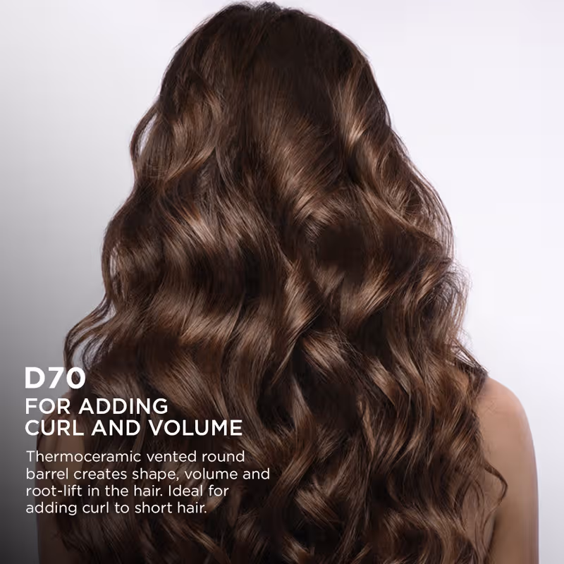 Denman - D70 - Extra Small - Hot Curl Brush 16Mm Black & White