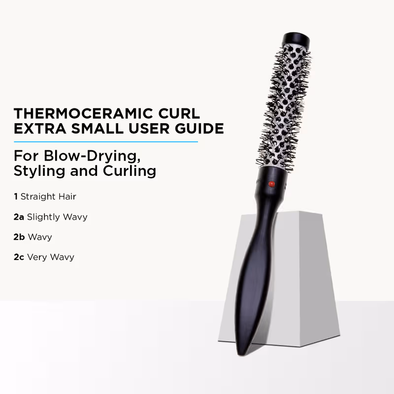Denman - D70 - Extra Small - Hot Curl Brush 16Mm Black & White