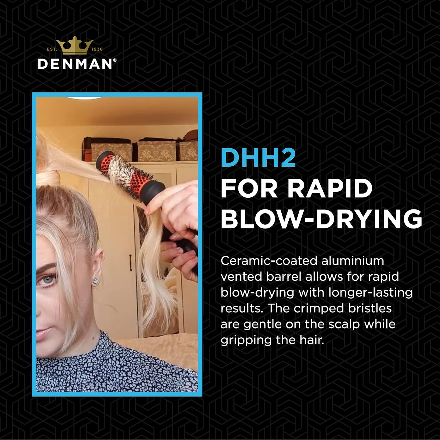 Denman - DHH2 - Head Hugger Hot Curl - Round Hair Brush