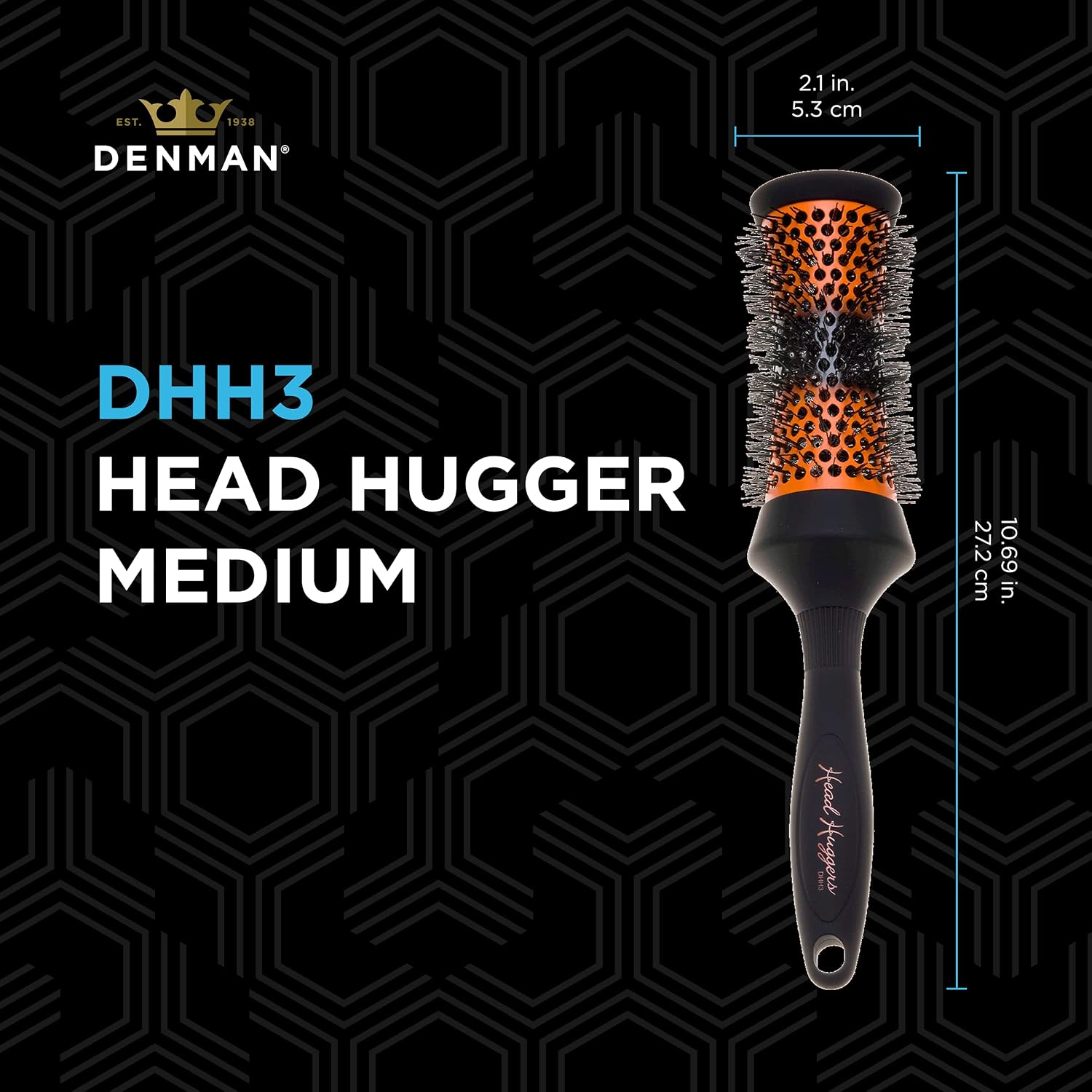 Denman - DHH3 - Head Hugger - Hot Curl Round - Hair Brush