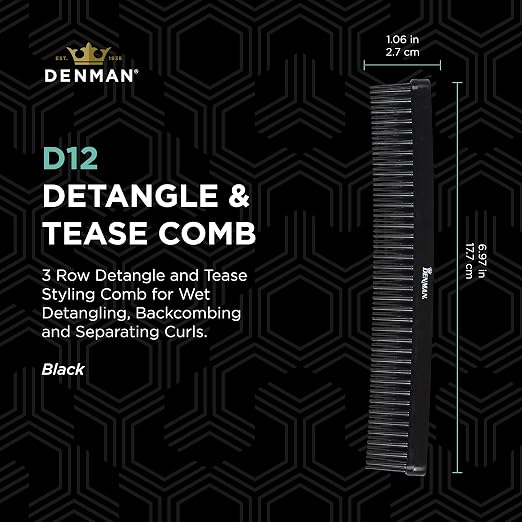 Denman - Tame 'n' Tease - Multifunction Comb Black