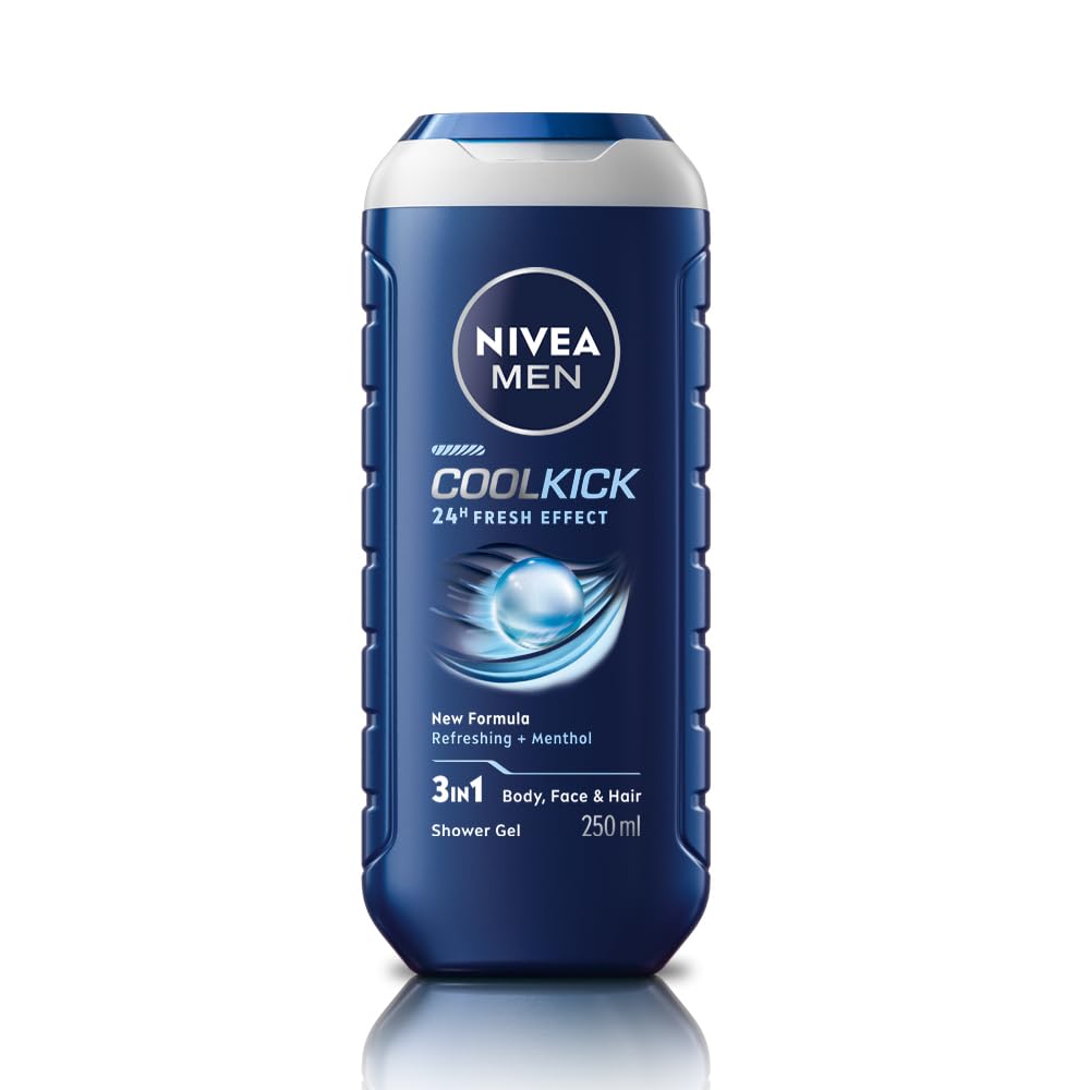 Nivea Men - Cool Kick - Shower Gel - Face, Body & Hair
