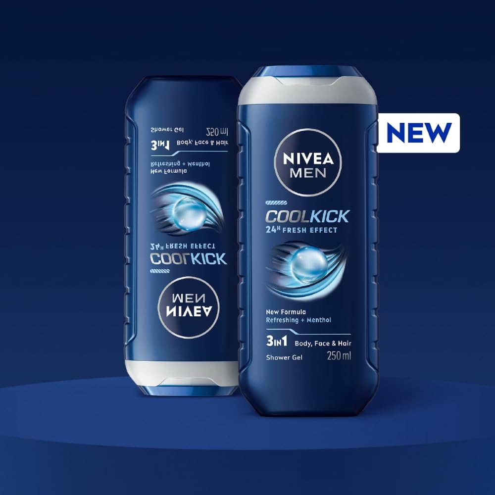 Nivea Men - Cool Kick - Shower Gel - Face, Body & Hair