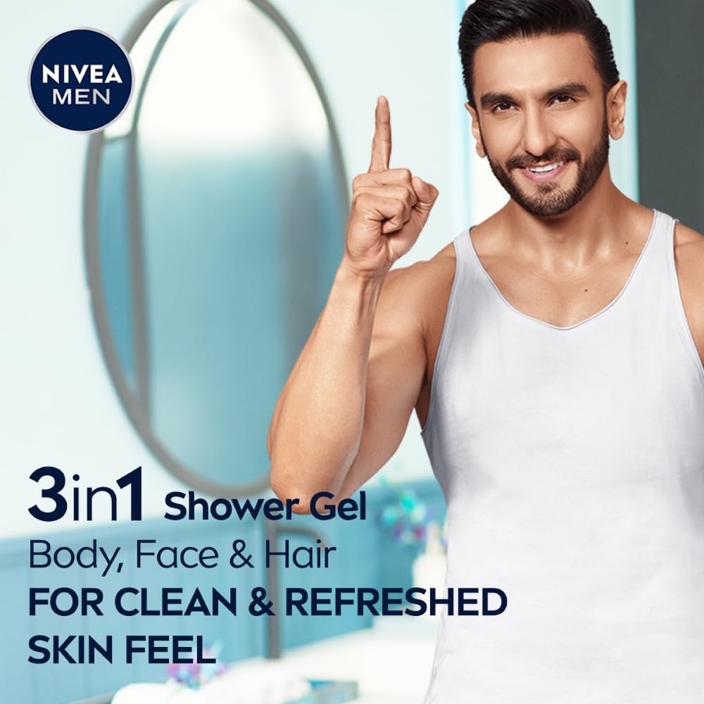 Nivea Men - Cool Kick - Shower Gel - Face, Body & Hair