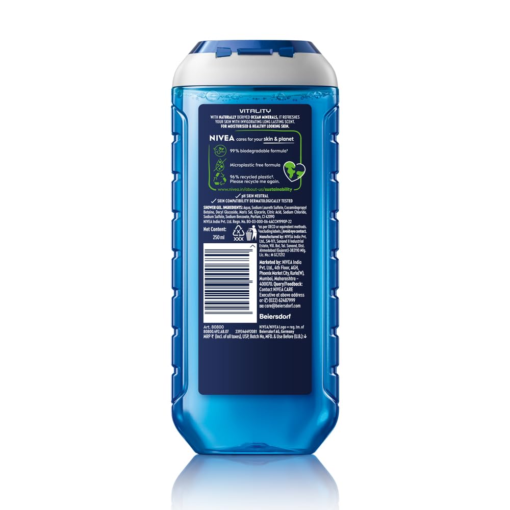 Nivea Men - Vitality Fresh - Shower Gel - Face, Body & Hair