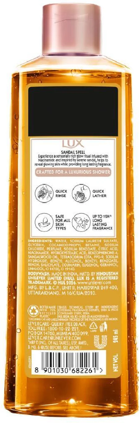Lux - Luxurious Sandalwood - Sandalwood Oil & Tuberose Scent - Body Wash