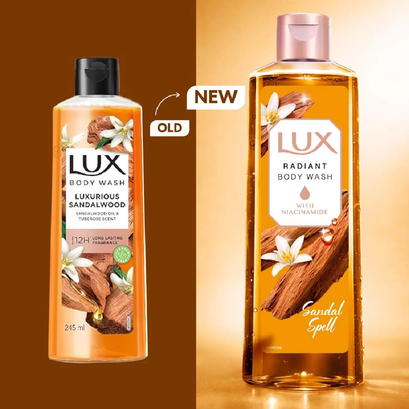 Lux - Luxurious Sandalwood - Sandalwood Oil & Tuberose Scent - Body Wash