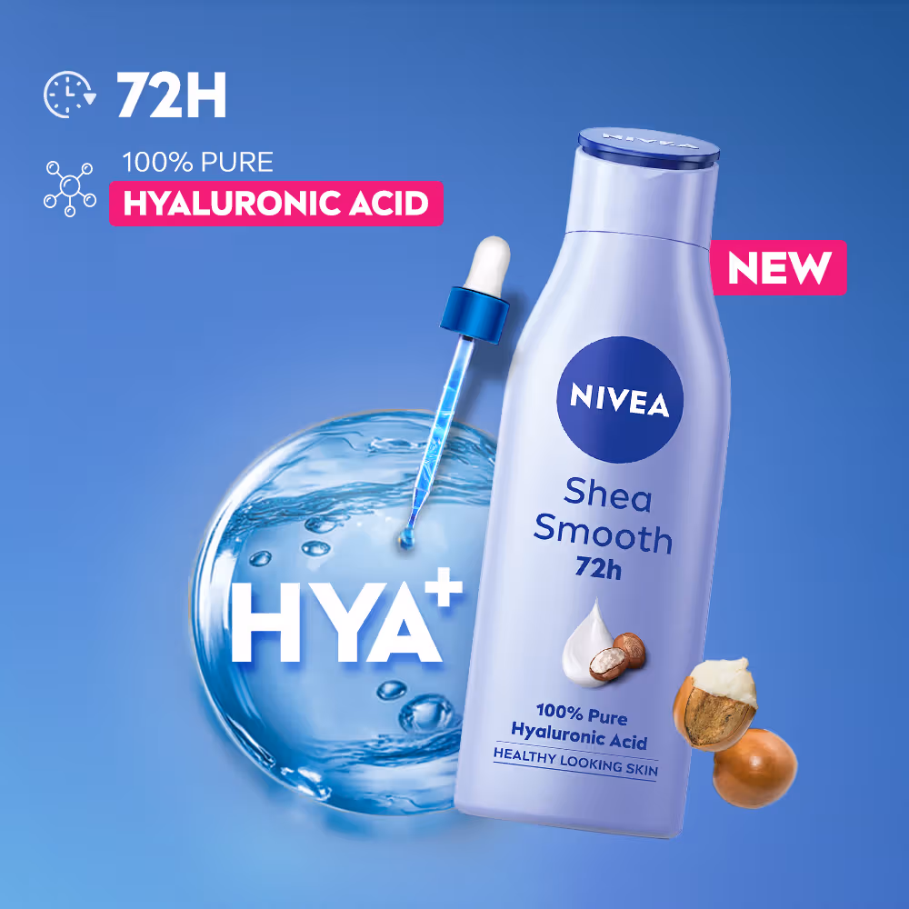Nivea - Shea Smooth - Body Milk - 5 in 1 Complete Care - 48H Moisturised Skin (Dry Skin)