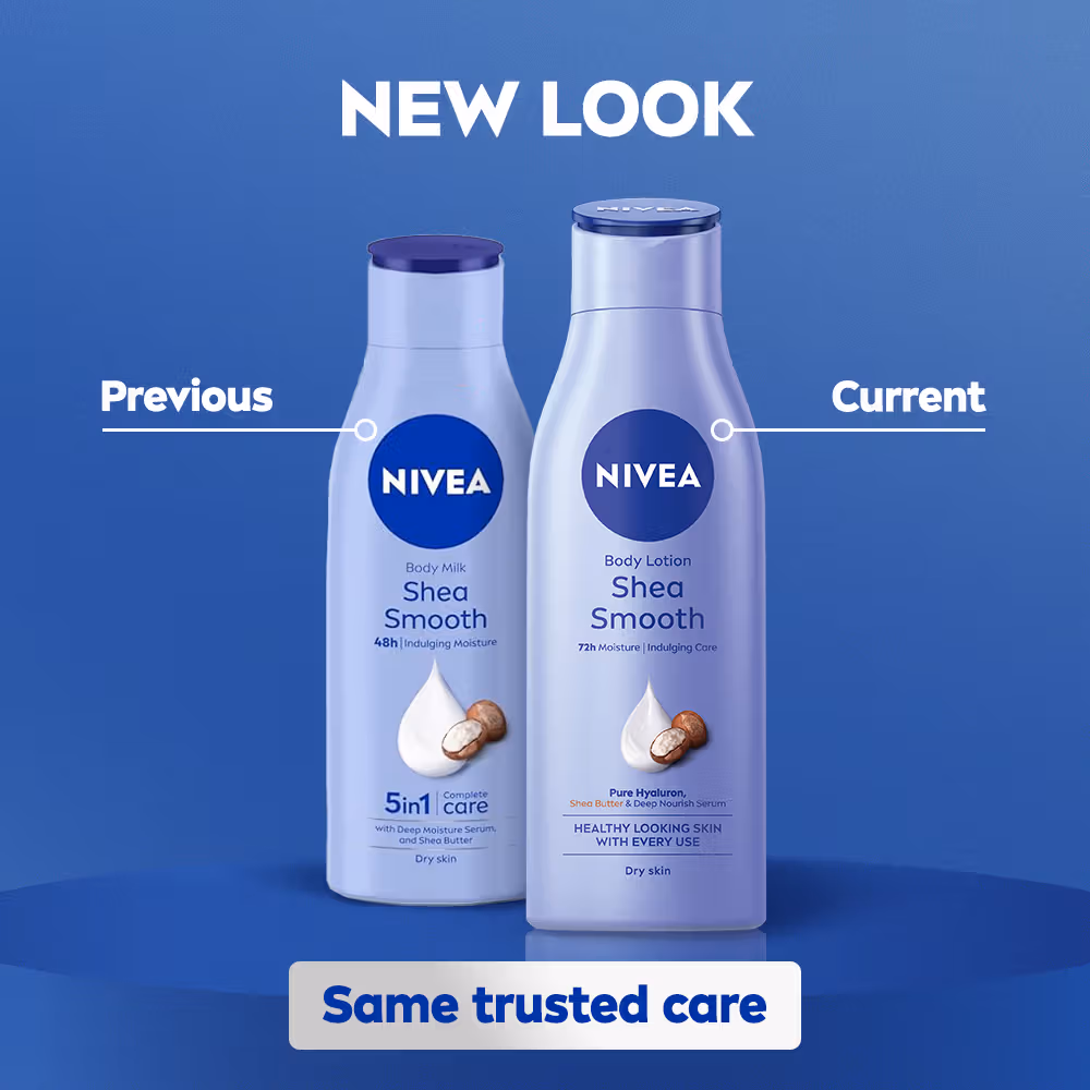 Nivea - Shea Smooth - Body Milk - 5 in 1 Complete Care - 48H Moisturised Skin (Dry Skin)