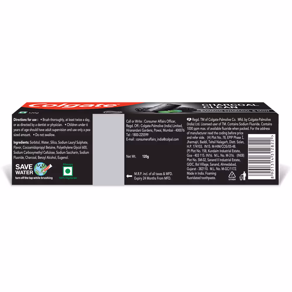 Colgate - Charcoal Clean - Toothpaste,-Black Gel Paste