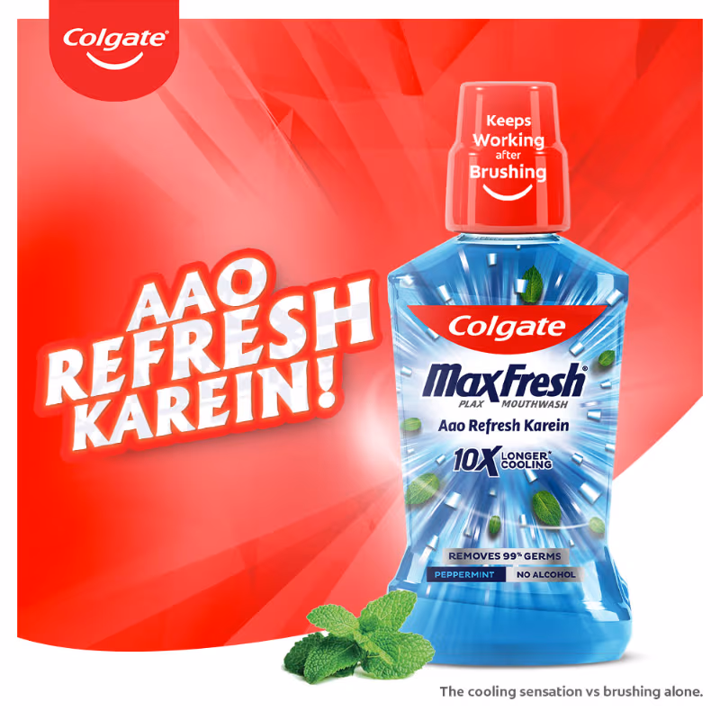 Colgate - Pepper Mint - Maxfresh - Plax Antibacterial Mouthwash