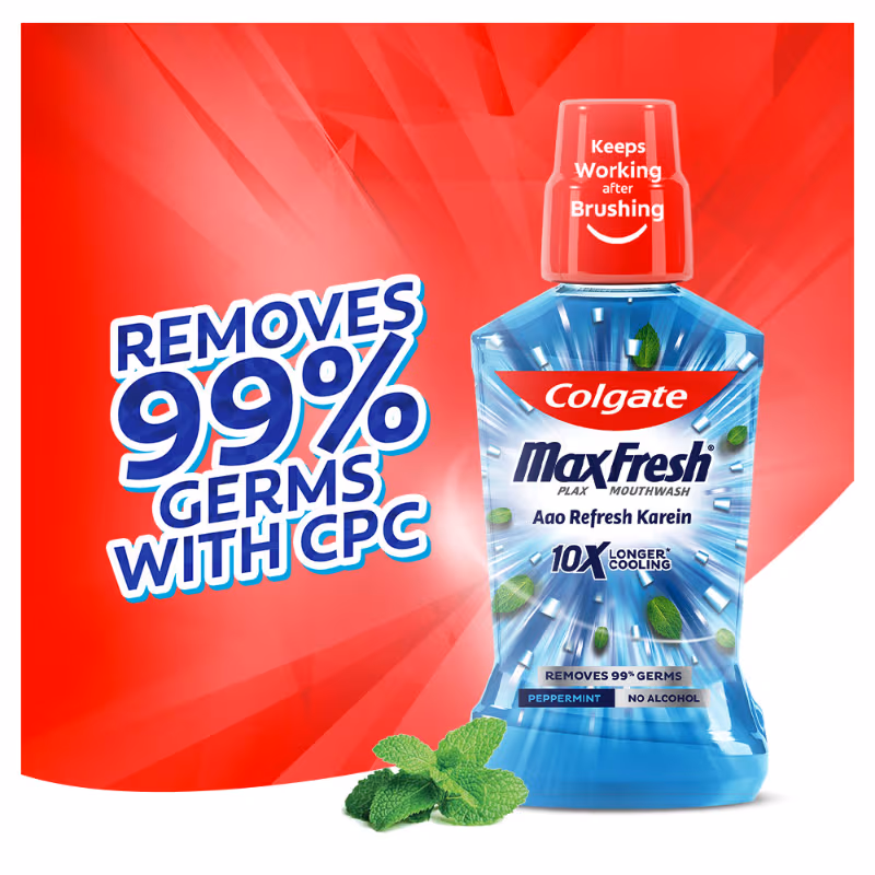 Colgate - Pepper Mint - Maxfresh - Plax Antibacterial Mouthwash