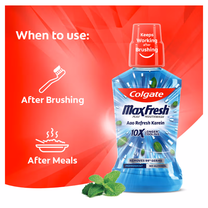 Colgate - Pepper Mint - Maxfresh - Plax Antibacterial Mouthwash