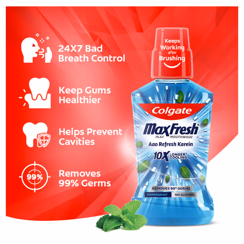 Colgate - Pepper Mint - Maxfresh - Plax Antibacterial Mouthwash