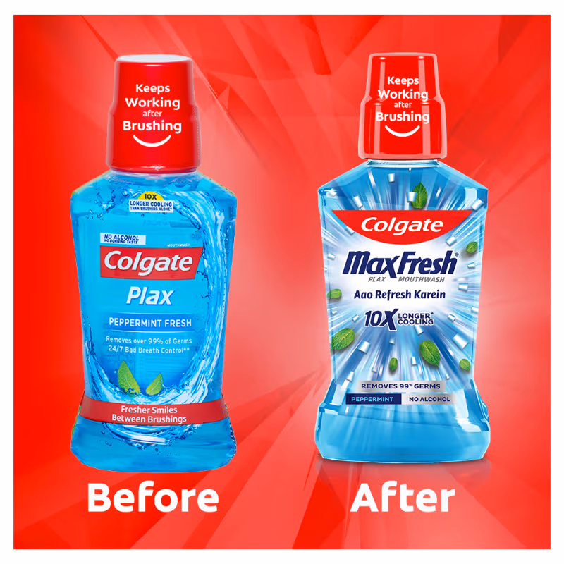 Colgate - Pepper Mint - Maxfresh - Plax Antibacterial Mouthwash