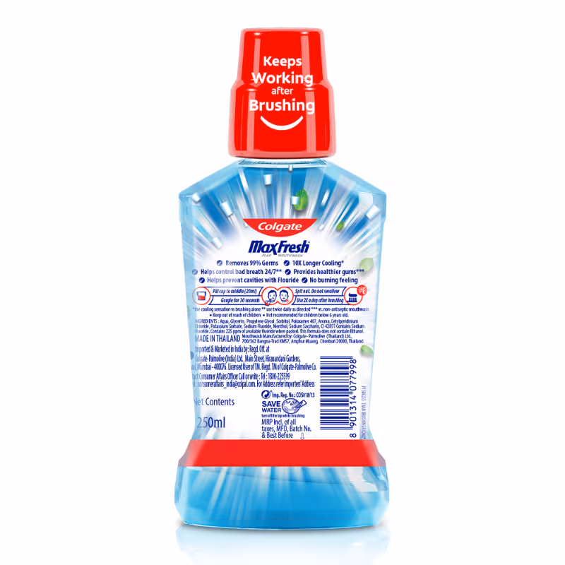 Colgate - Pepper Mint - Maxfresh - Plax Antibacterial Mouthwash